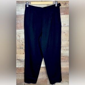 Talbots Pure Wool Lined Dress Pants Women’s Size 12 Black Tight Knit Soft VTG